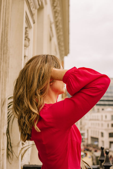 Kloth London Petite Lowe Pleat Detail Midi Dress - Pink