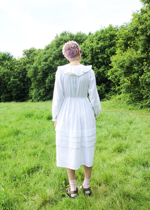 Kloth London Petite Gili Organic Cotton Midi Dress - White