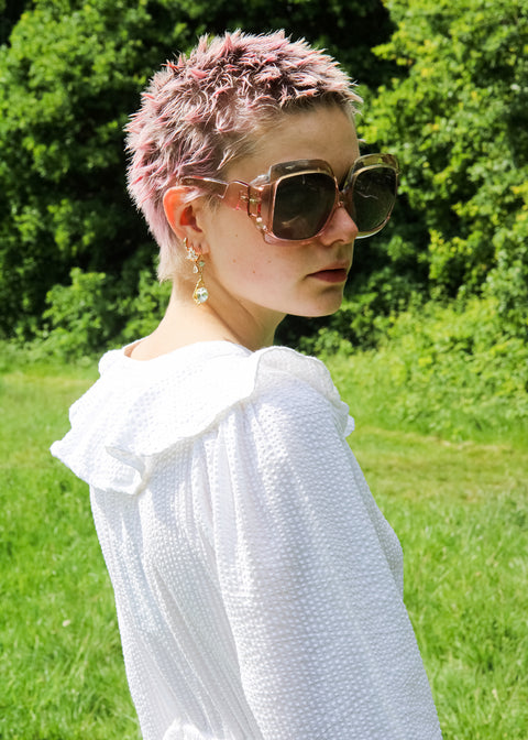 Kloth London Petite Gili Organic Cotton Midi Dress - White