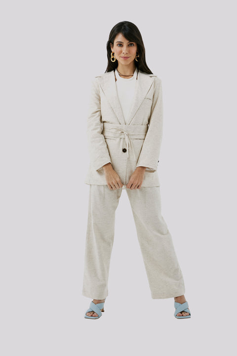 Butantã Petite Linen Oversized Blazer - Piccoli