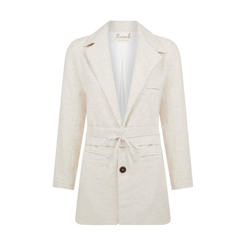 Butantã Petite Linen Oversized Blazer - Piccoli