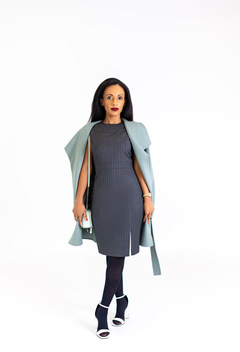 Tigist Petites Aiden Gray Dress