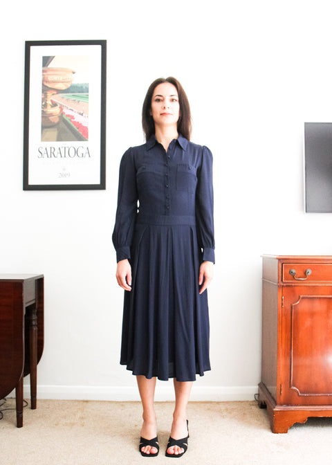 Kloth London Petite Nusa Shirt Dress - Navy