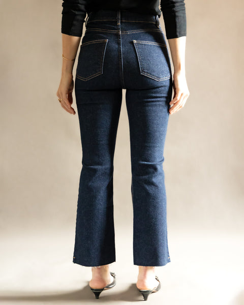 Petite High-Rise Slim Fit Baby-Flare Jeans (Dark) - Piccoli