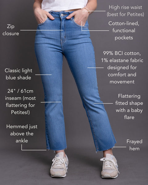 Petite High-Rise Slim Fit Baby-Flare Jeans (Light) - Piccoli